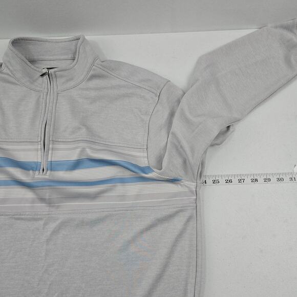 Pebble Beach dry-luxe performance pullover 1/4 sweater mens Large gray blue 5354 - Picture 4 of 9